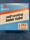 WELDTITE Presta Valve Self Sealing Bike Inner Tube,  26” x 1.50-1.75-2.125