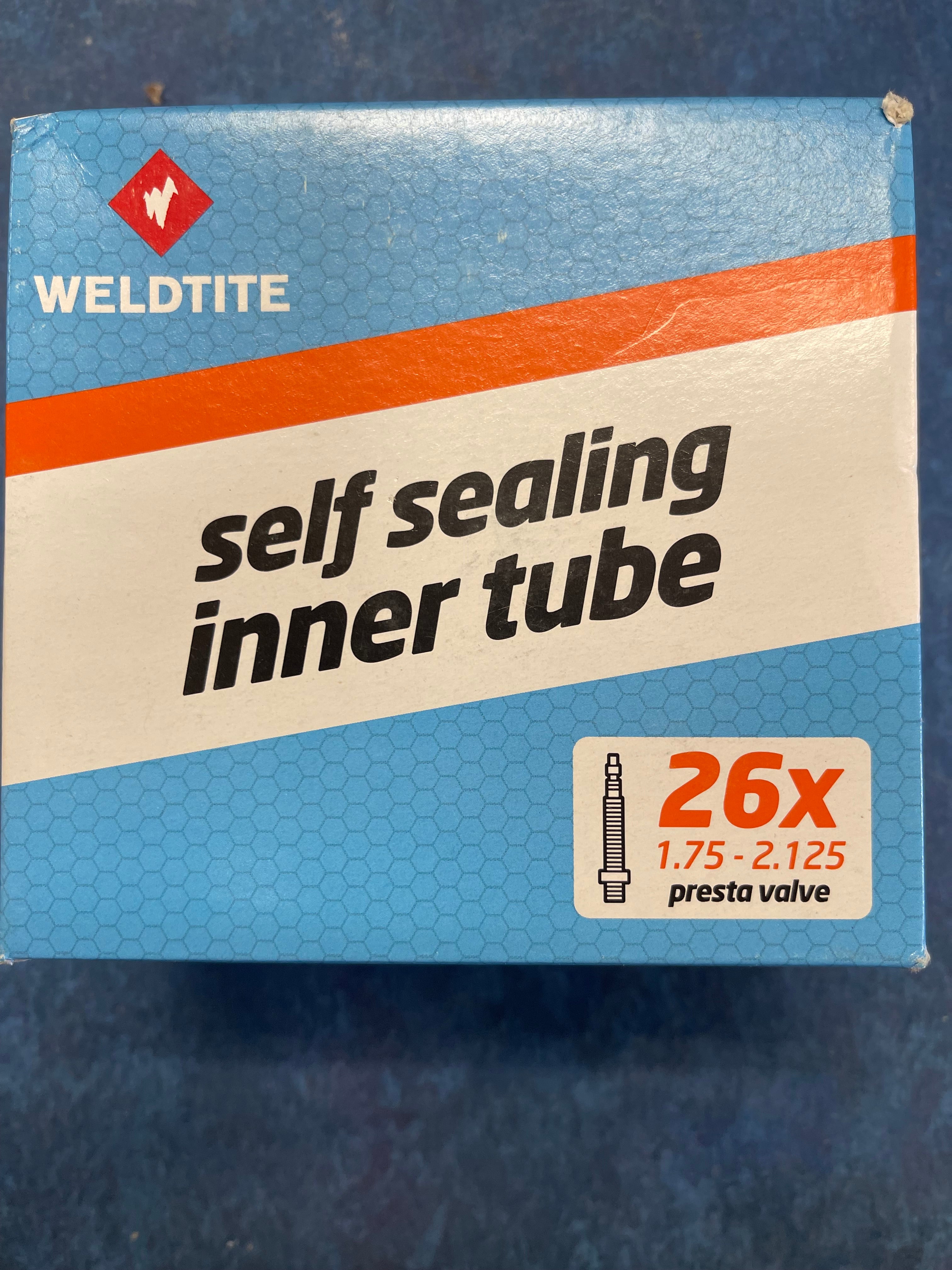 WELDTITE Presta Valve Self Sealing Bike Inner Tube,  26” x 1.50-1.75-2.125