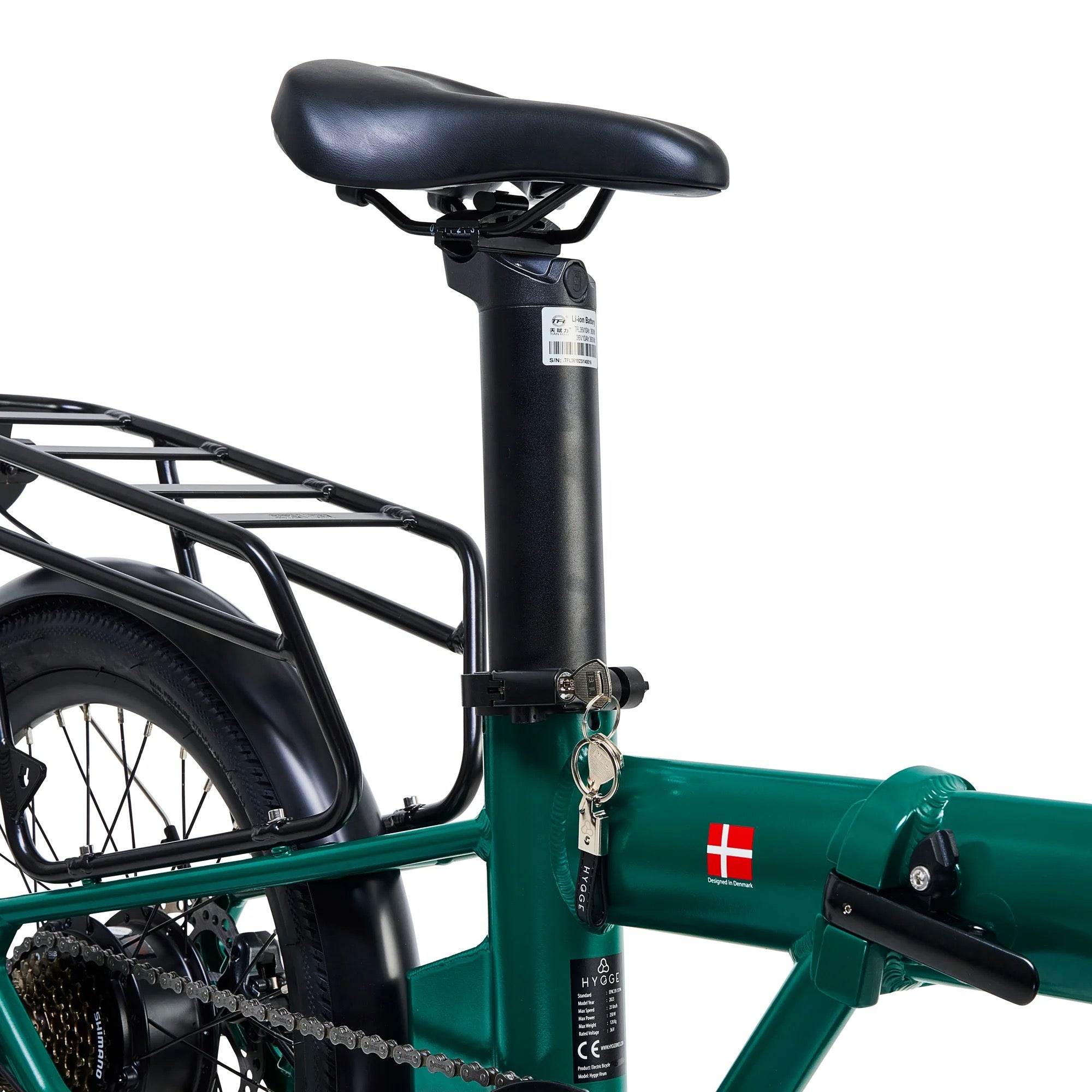 Hygge Virum Folding E-Bike Crossbar Green