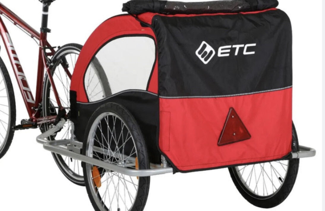 Doppio Bicycle Double Trailer  Red 20 inch Wheels