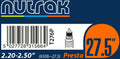 NUTRAK 2.5 or 650B x 55 - 64 Schrader inner tube 27.5" x 2.2 - 2.5 or 650B x 55 - 64 Schrader inner tube